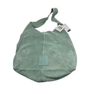 Haute Hippie Leather Festival Suede Hobo Light Green Purse Accessory Bag New